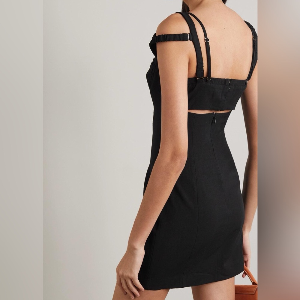Jacquemus La Robe Kibo Black Linen Cutout Corset Bustier Sleeveless Mini Dress - Picture 4 of 11